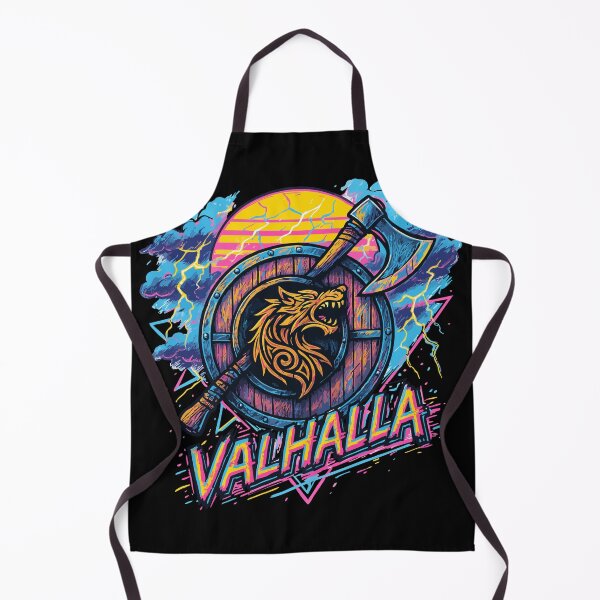 Item preview, Viking Valhalla Fenrir Norse Retro Vaporwave designed and sold by TomFrontierArt.