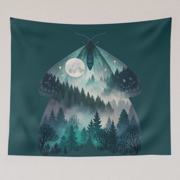 Item preview, Forest of the Moth Queen – Celestial Nature Fantasy designed and sold by pixelated_echoes.