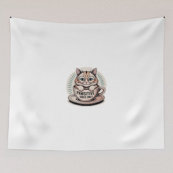 Item preview, Pawsitive Vibes Only - Cat In A Cup designed and sold by MrERNST.