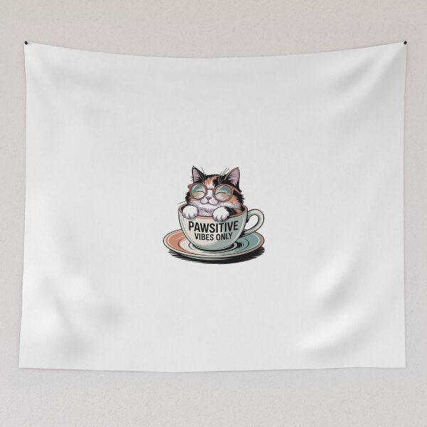 Item preview, Pawsitive Vibes Only - Cat In A Cup designed and sold by MrERNST.