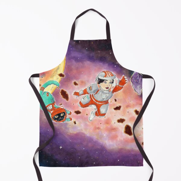 Item preview, Astronaut Exploring Space Crystals with Space Cat - Traditional Illustrated Drawing designed and sold by SChristineBrink.