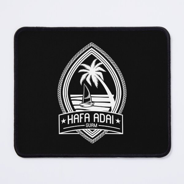 Item preview, HAFA ADAI - GUAM - Beach Scene with Boat, Ocean, Palm Tree - Chamorro designed and sold by Darling DeDe.