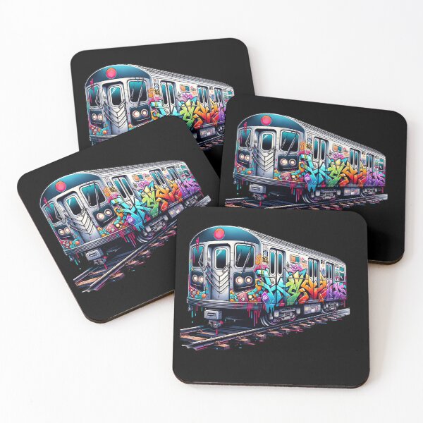 Item preview, New York train graffiti style, NYC subway car retro vintage designed and sold by New Yorkify.