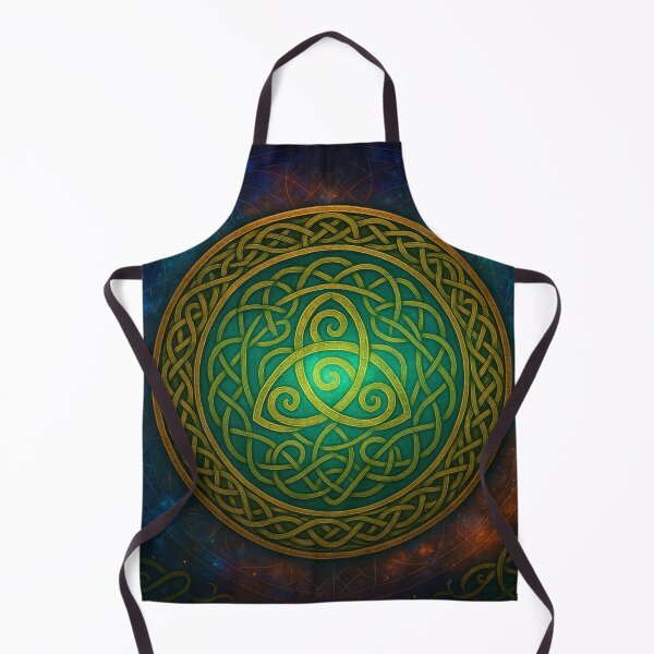 Item preview, Celtic Triquetra Symbol – Golden Knotwork Mandala with Cosmic Background designed and sold by Tommy Studio.