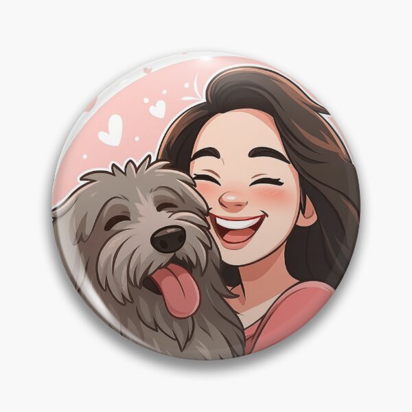 Item preview, Happy Girl with Bergamasco Sheepdog – Cute Cartoon Dog Lover Design designed and sold by GoodyPaws.