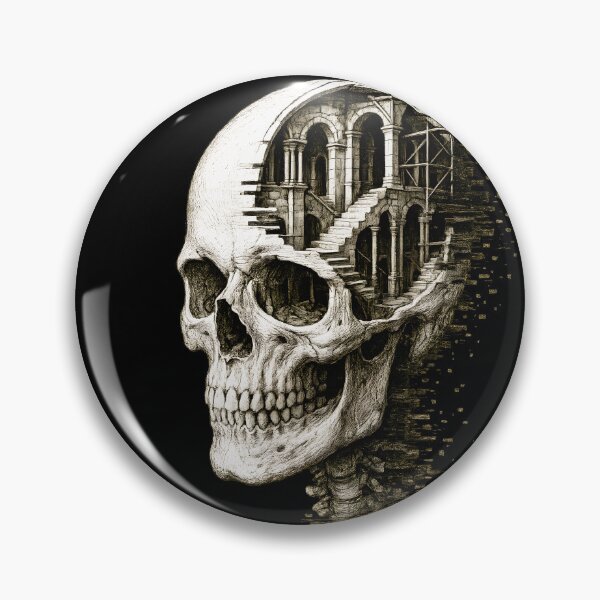 Item preview, Skull Citadel – Surreal Gothic Stairway Architecture Illustration designed and sold by Shoot-The-Moon.
