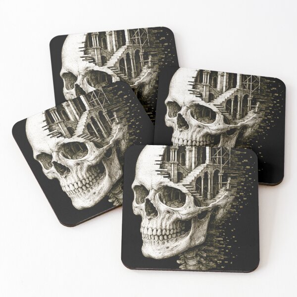 Item preview, Skull Citadel – Surreal Gothic Stairway Architecture Illustration designed and sold by Shoot-The-Moon.
