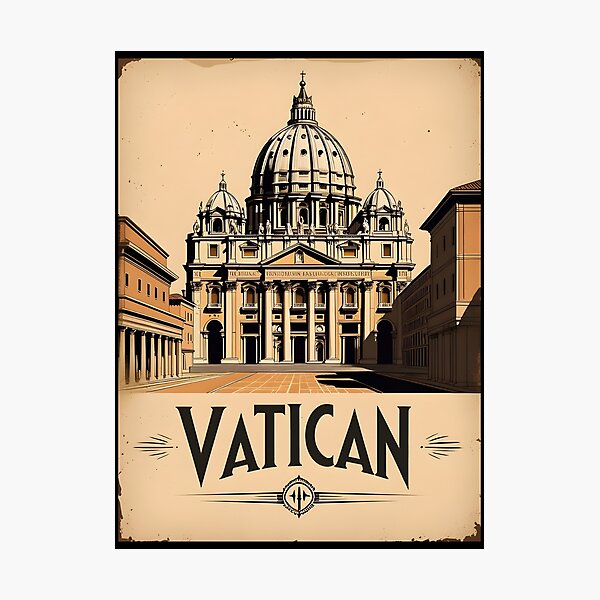 Item preview, A Vintage Illustration of the Vatican designed and sold by GoodOldVintage.