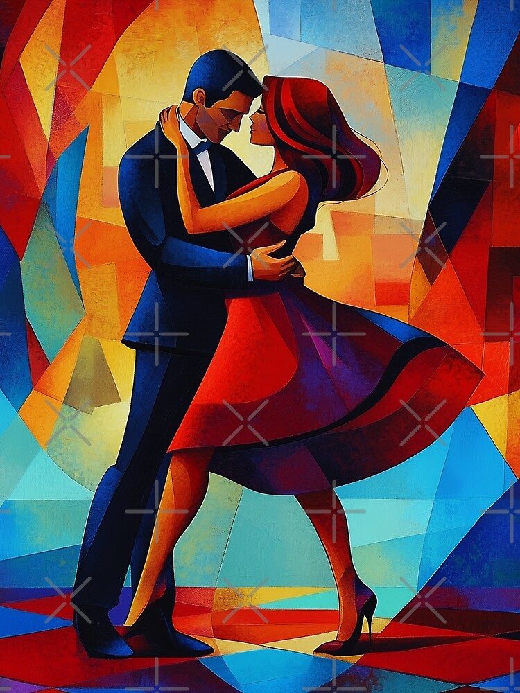 Thumbnail 3 of 3, Scarf, Abstract Couple Dancing designed and sold by Rtymer.