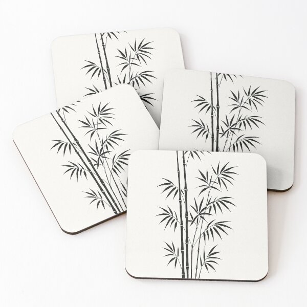 Item preview, “Quiet Bamboo” - Sumi-e Style Minimalist Ink Drawing designed and sold by Lowtech.