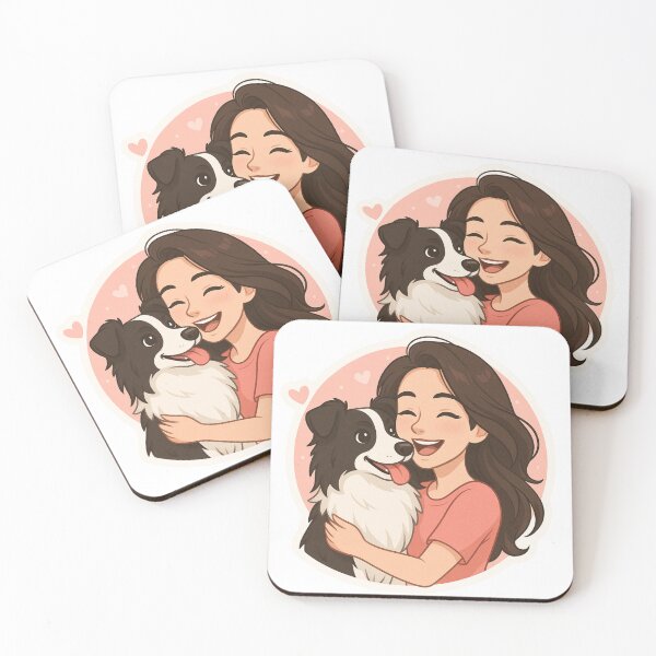 Item preview, Border Collie & Girl – Cute Cartoon Dog Lover Design designed and sold by GoodyPaws.