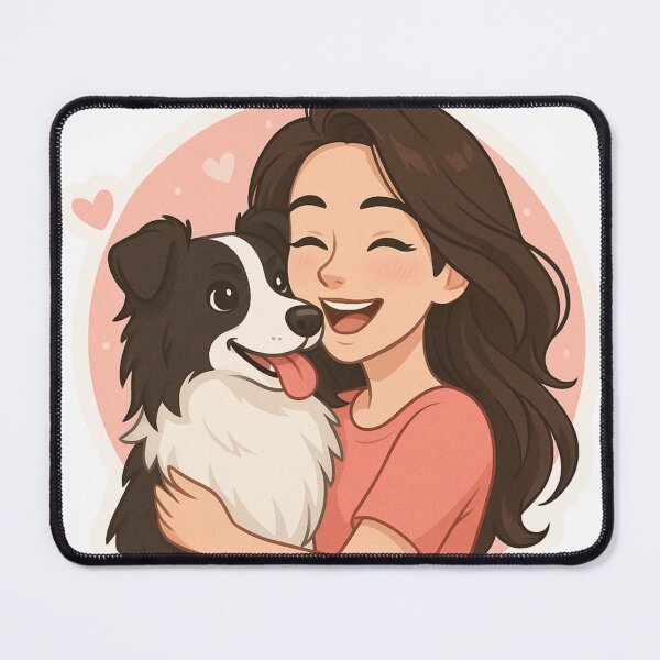 Item preview, Border Collie & Girl – Cute Cartoon Dog Lover Design designed and sold by GoodyPaws.