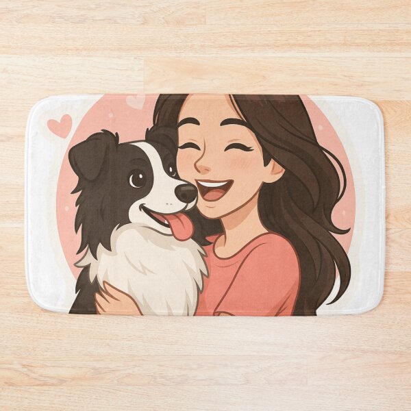 Item preview, Border Collie & Girl – Cute Cartoon Dog Lover Design designed and sold by GoodyPaws.