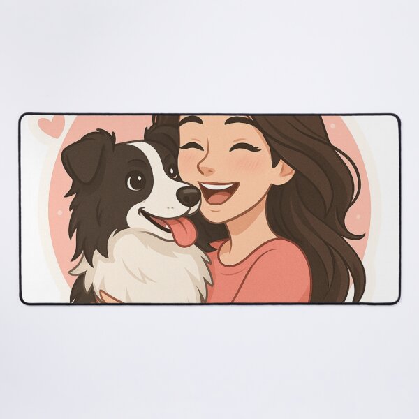 Item preview, Border Collie & Girl – Cute Cartoon Dog Lover Design designed and sold by GoodyPaws.