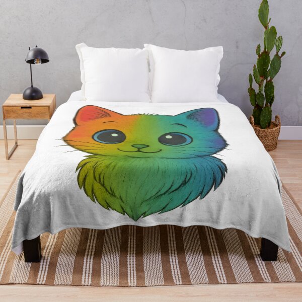 Item preview, Adorable Rainbow Cat Face – Cute LGBTQ Pride Kawaii Kitty Art designed and sold by InkInduldge.