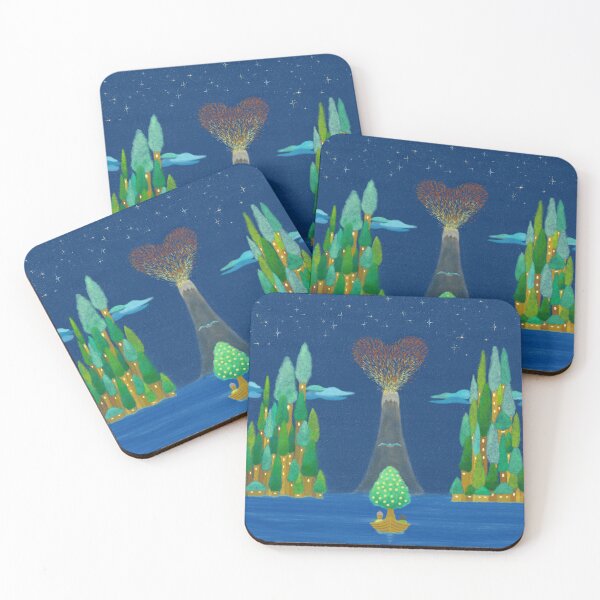 Item preview, Three friends travelling towards twin tree village islands designed and sold by greenPQBstudio.