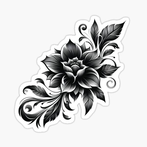 Item preview, Black flower. Flower pattern designed and sold by MagelliShop.