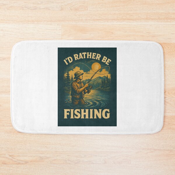 Item preview, I'd Rather Be Fishing Retro Scene designed and sold by dessertcruzing.
