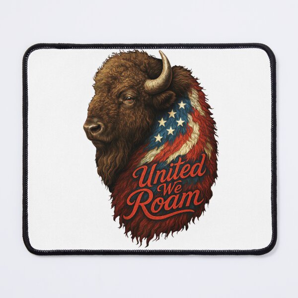 Item preview, United We Roam - Patriotic American Bison designed and sold by MyFishka.