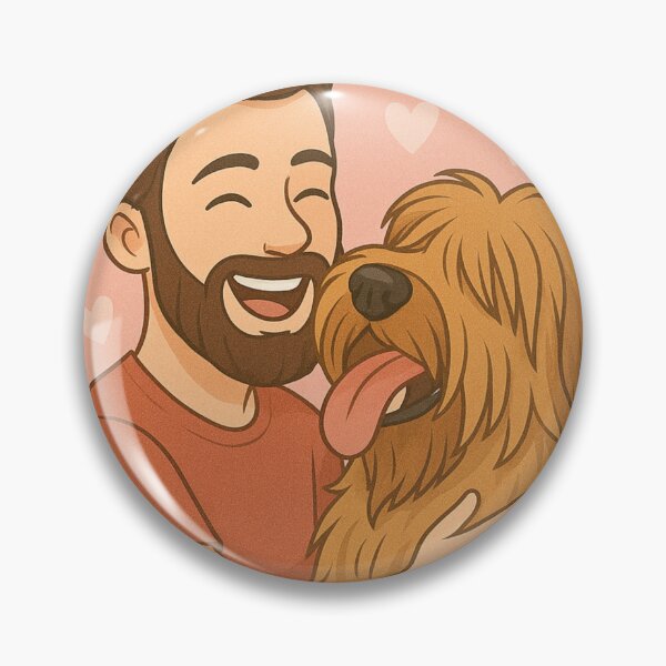 Item preview, Best Buddies: Man & Briard Cartoon Print designed and sold by GoodyPaws.