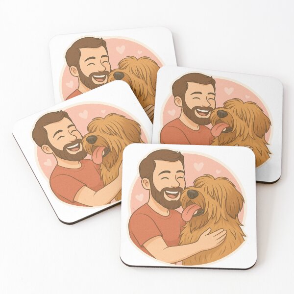 Item preview, Best Buddies: Man & Briard Cartoon Print designed and sold by GoodyPaws.