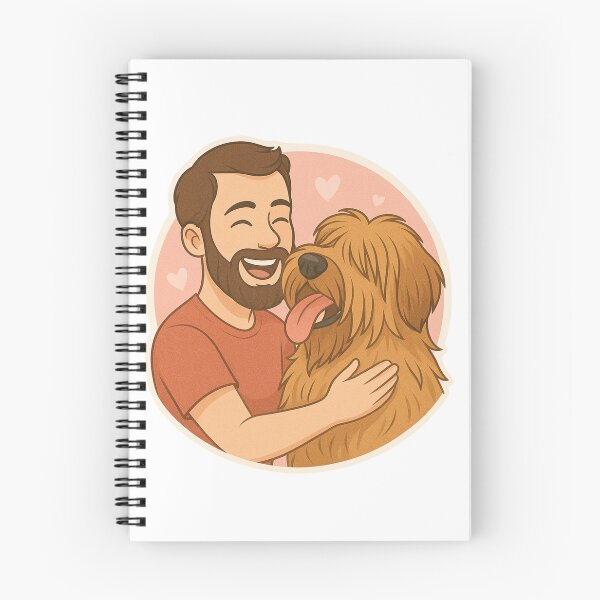 Item preview, Best Buddies: Man & Briard Cartoon Print designed and sold by GoodyPaws.