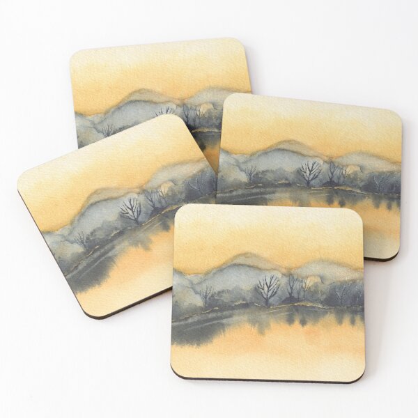 Item preview, Mountain Lake in Sunset designed and sold by The Elderberry Blossom.