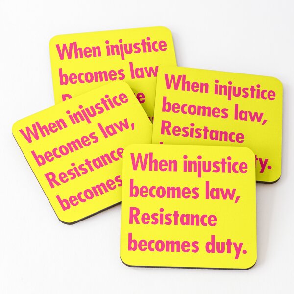 Item preview, When injustice becomes law Resistance becomes Duty - hot pink designed and sold by Thelittlelord.