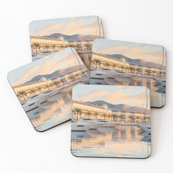 Item preview, Puerto Banús Marina: Early Morning Golden Light designed and sold by LSVart.