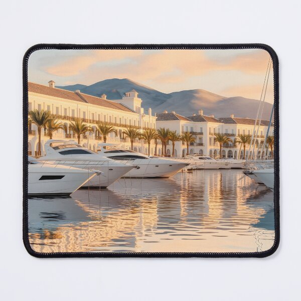 Item preview, Puerto Banús Marina: Early Morning Golden Light designed and sold by LSVart.