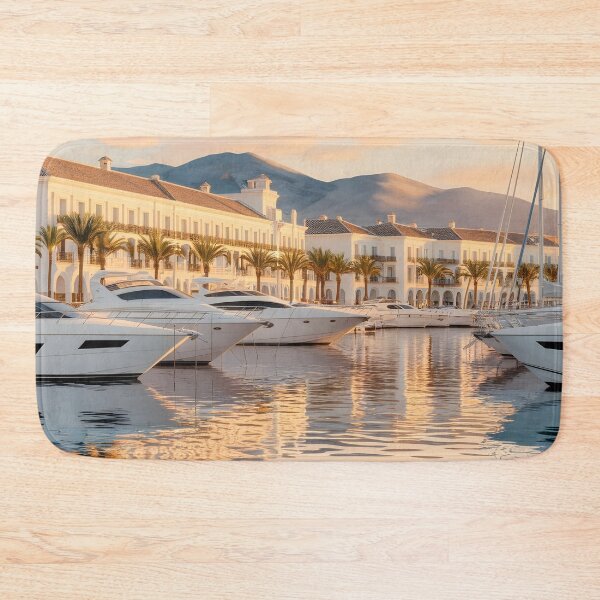 Item preview, Puerto Banús Marina: Early Morning Golden Light designed and sold by LSVart.
