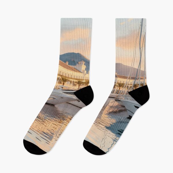Item preview, Puerto Banús Marina: Early Morning Golden Light designed and sold by LSVart.