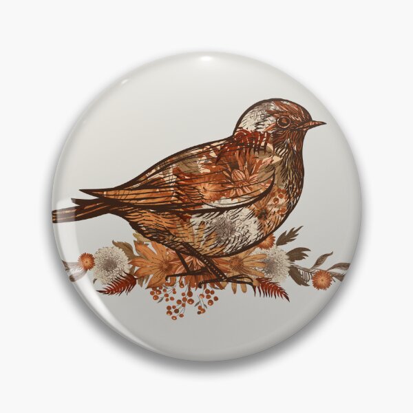 Item preview, Vintage Bird with Flowers designed and sold by ThenSheDid.