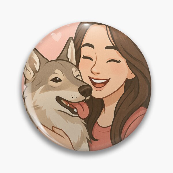 Item preview, Wolfdog & Woman: Cartoon Companions designed and sold by GoodyPaws.