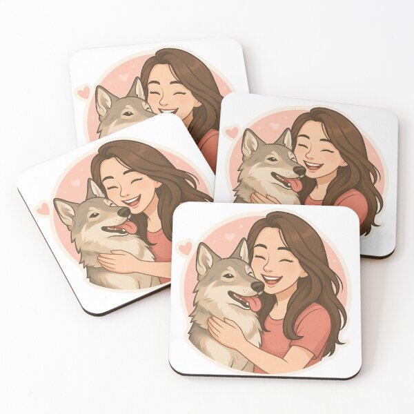 Item preview, Wolfdog & Woman: Cartoon Companions designed and sold by GoodyPaws.