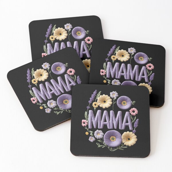 Item preview, Embroidered MAMA Floral Design Beautiful Lavender and Pink Flower Art designed and sold by ArtDesignTp.