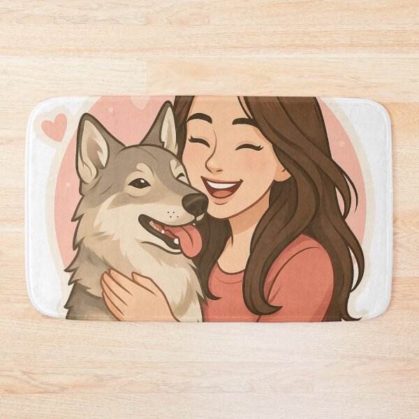 Item preview, Wolfdog & Woman: Cartoon Companions designed and sold by GoodyPaws.