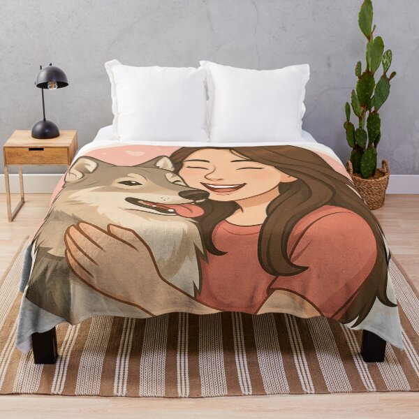 Item preview, Wolfdog & Woman: Cartoon Companions designed and sold by GoodyPaws.