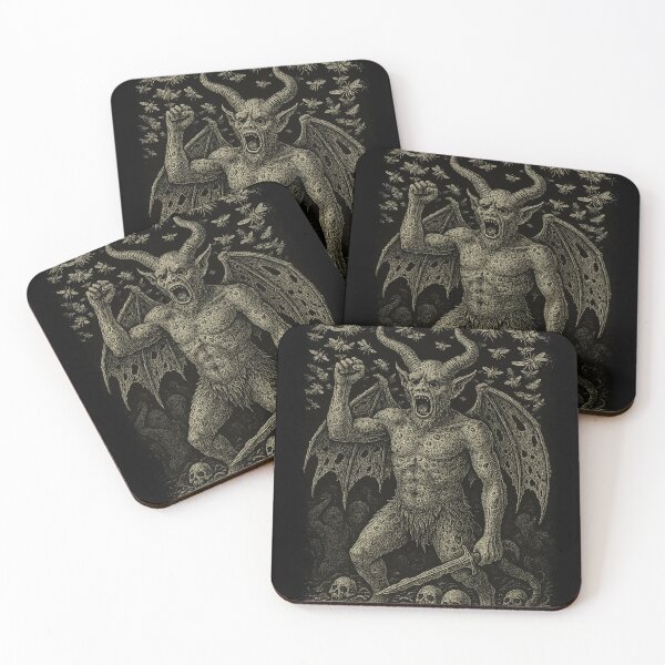 Item preview, Beelzebub Lord of Flies Engraving Style Macabre Demon designed and sold by Isolde Gravieraine.