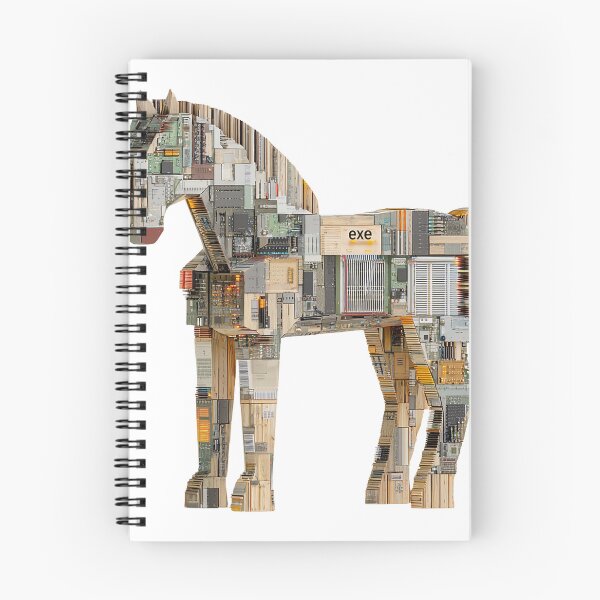 Item preview, Trojan Horse Made of Computer Parts – Modern Malware Art designed and sold by Alphakenon.