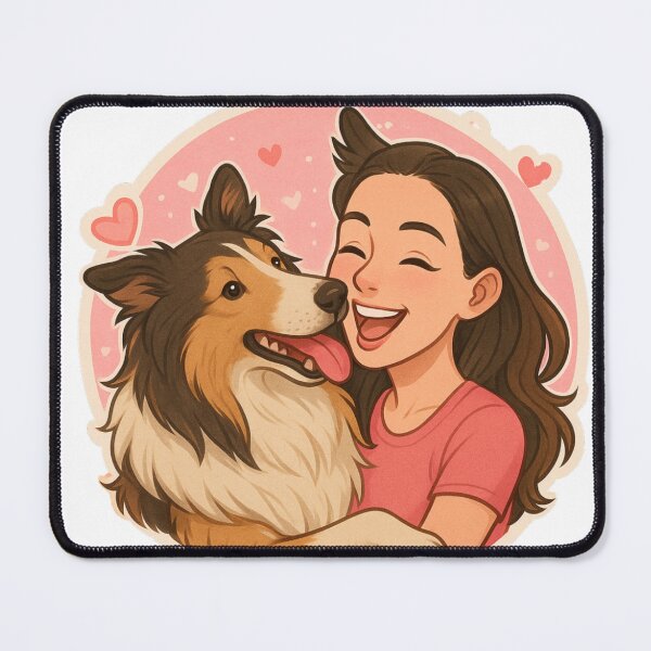 Item preview, Grace & Loyalty: Woman with Rough Collie Cartoon designed and sold by GoodyPaws.