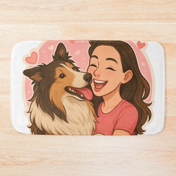 Item preview, Grace & Loyalty: Woman with Rough Collie Cartoon designed and sold by GoodyPaws.