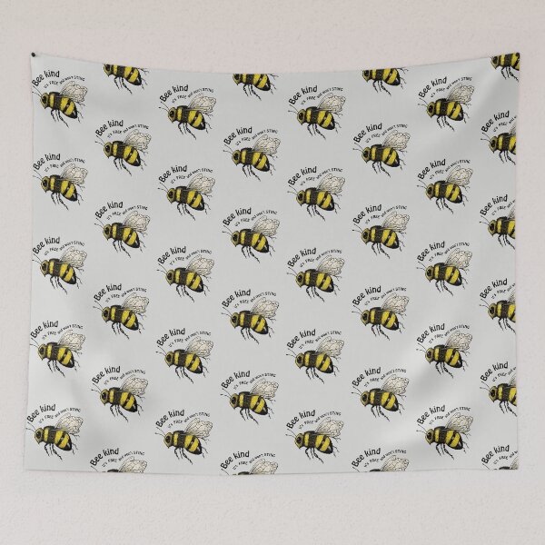 Item preview, Be Kind; It's FREE and Won't STING, Illustration of Flying Bee designed and sold by JoyfulWhimsy.