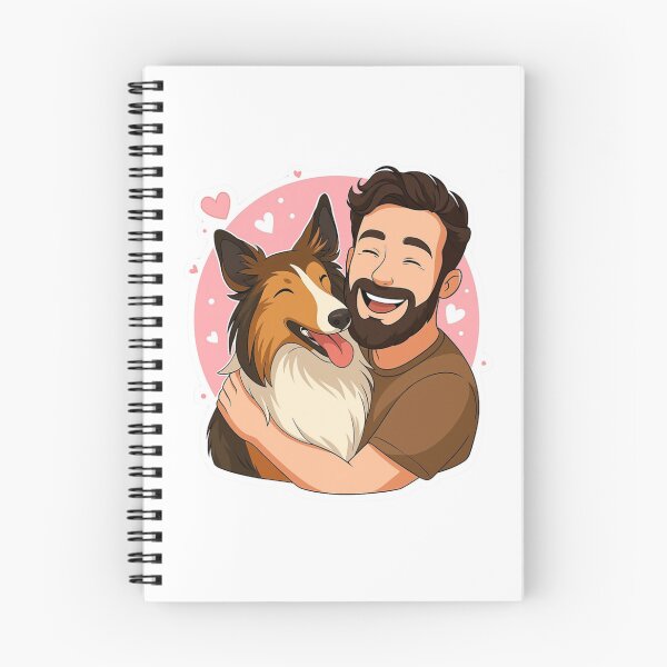 Item preview, Loyal Companions: Man & Rough Collie Cartoon designed and sold by GoodyPaws.