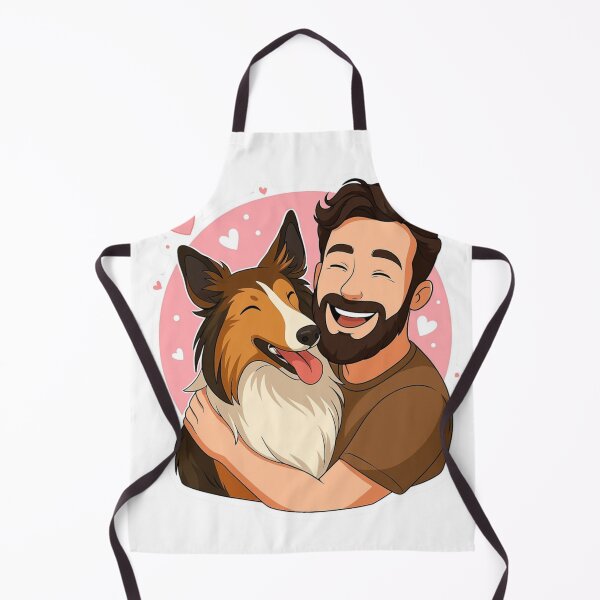 Item preview, Loyal Companions: Man & Rough Collie Cartoon designed and sold by GoodyPaws.
