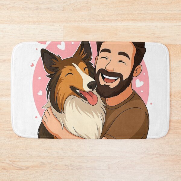 Item preview, Loyal Companions: Man & Rough Collie Cartoon designed and sold by GoodyPaws.