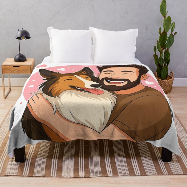 Item preview, Loyal Companions: Man & Rough Collie Cartoon designed and sold by GoodyPaws.