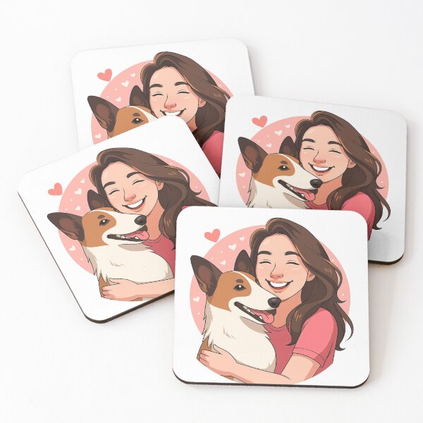 Item preview, Elegant Duo: Woman & Smooth Collie Cartoon designed and sold by GoodyPaws.