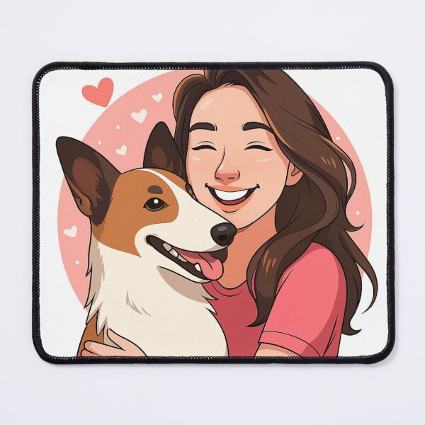 Item preview, Elegant Duo: Woman & Smooth Collie Cartoon designed and sold by GoodyPaws.