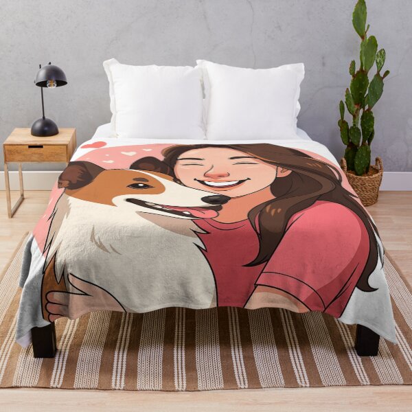 Item preview, Elegant Duo: Woman & Smooth Collie Cartoon designed and sold by GoodyPaws.